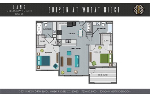 Lang Floorplan at The Edison at Wheat Ridge, Wheat Ridge, CO, 80033